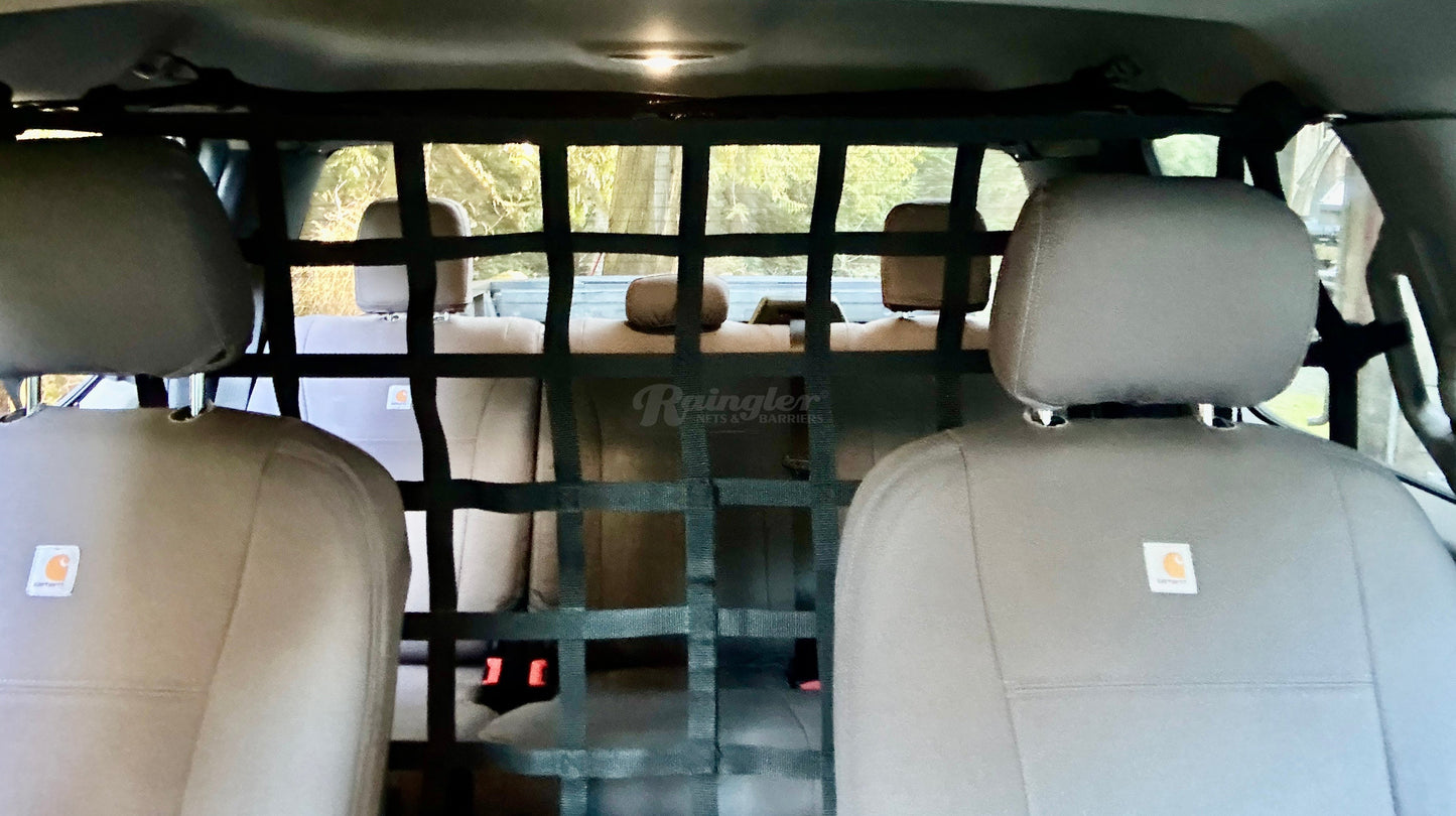 2015 - Newer Ford F150 / Raptor Crew Cab Behind Front Seat Barrier Divider Net-Raingler