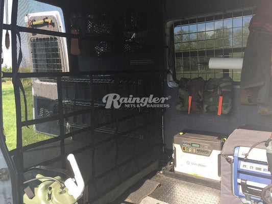 2006 - Newer Sprinter 2nd Gen Super High Raised Roof Model Rear Barrier Divider Net-Raingler
