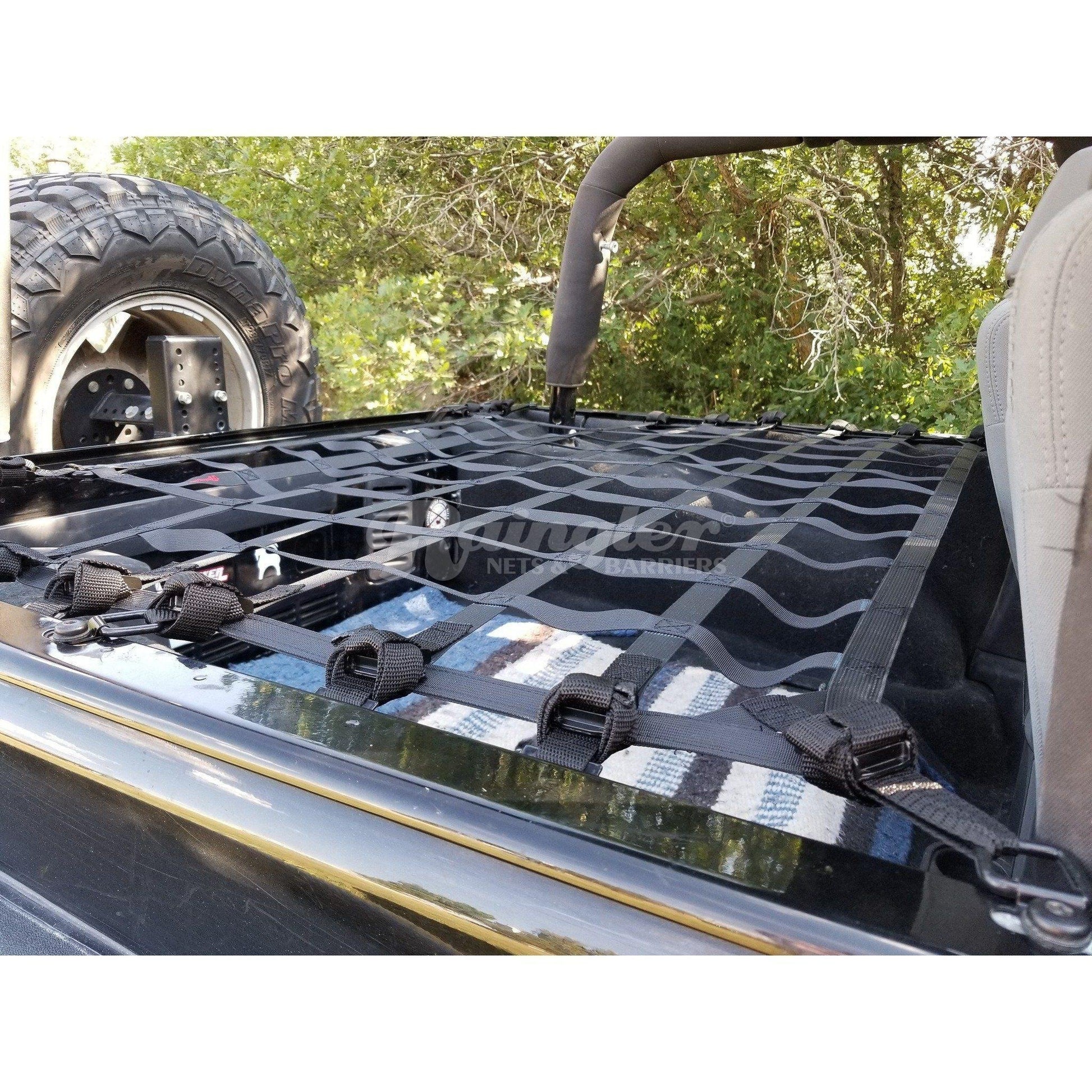 2007 - 2018 Jeep Wrangler JK 2 Door Full Cargo Area Gear Containment Net-Raingler