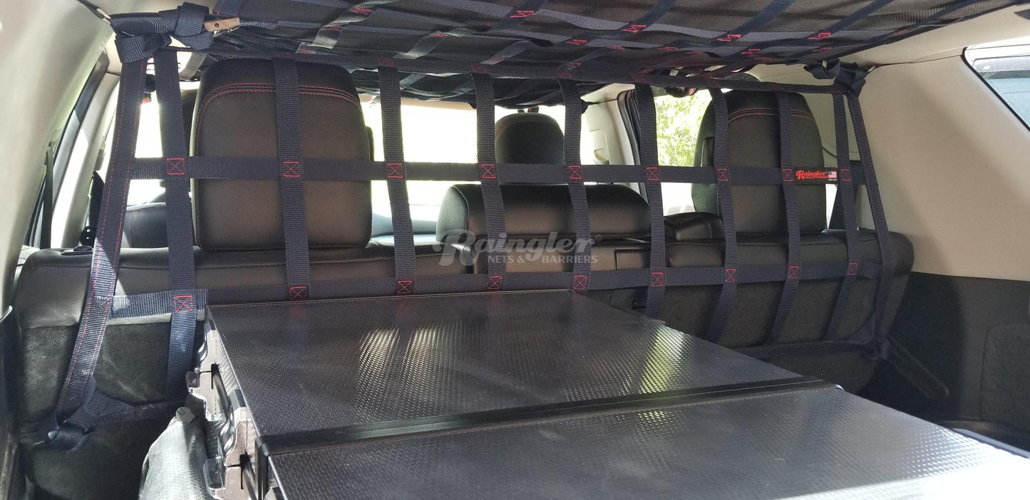 2007 - Newer Toyota FJ Cruiser Behind 2nd Row Seats Rear Half Upper Barrier Divider Net-Raingler