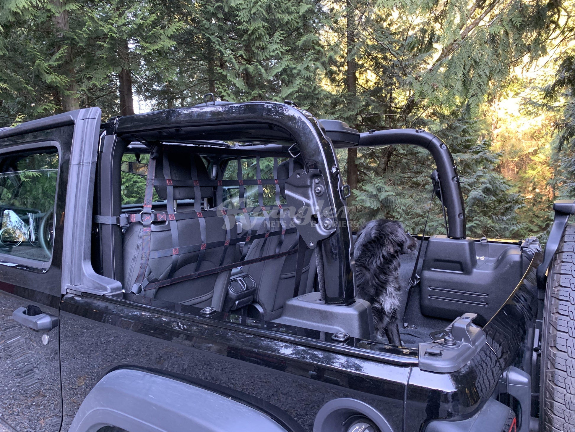 2018 - Newer Jeep Wrangler JL 2 Door Behind Front Seats Upper Barrier Divider Net-Raingler