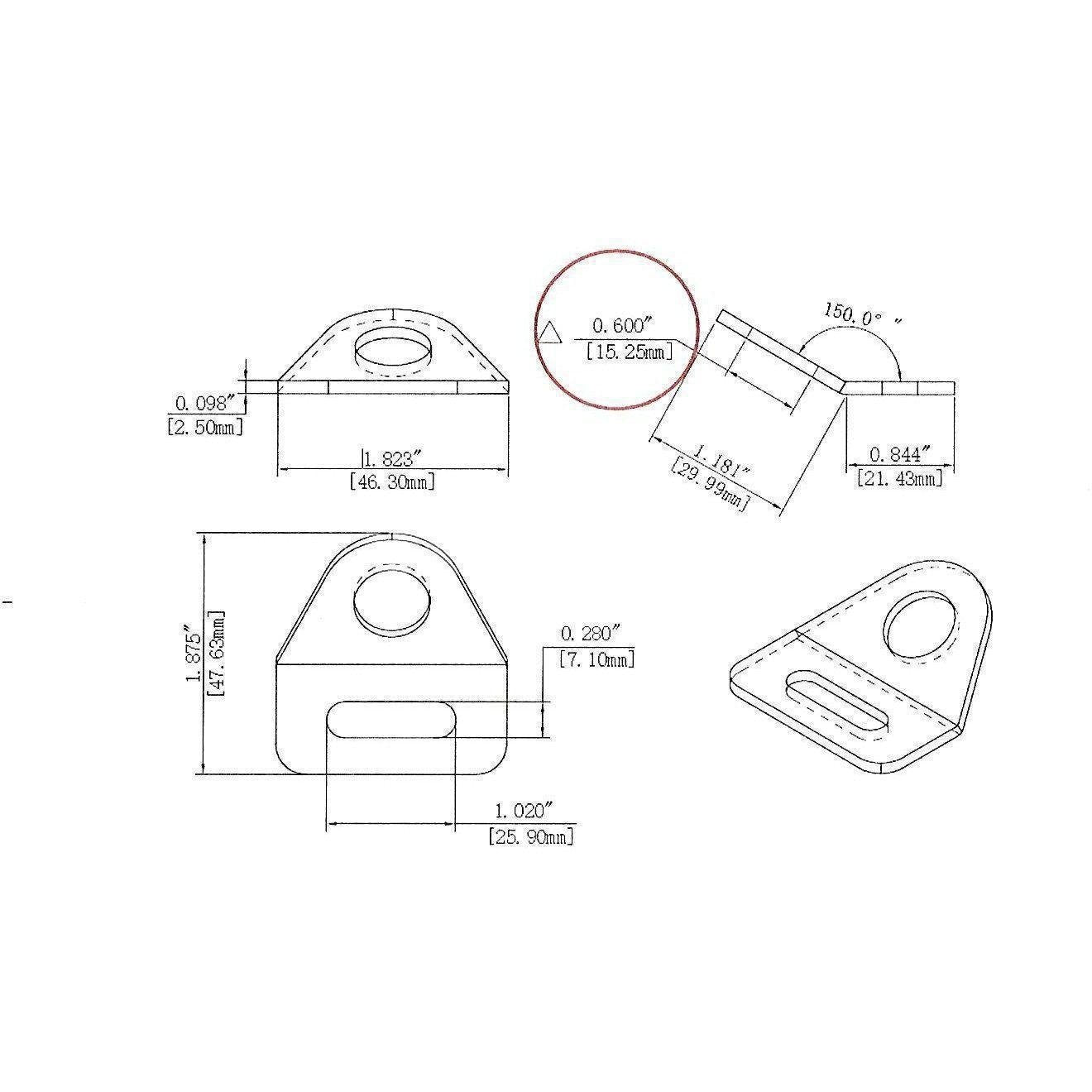 C101 Chassis to Webbing Strap Anchor Plate Mounts-Raingler